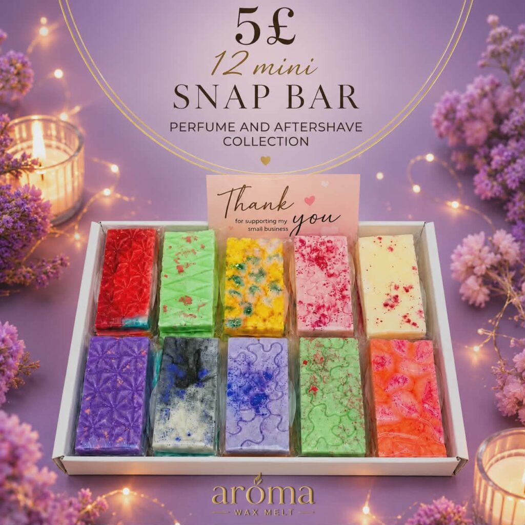 12Pcs Perfume & Aftershave Scented Mini Snap Bars Sample Box