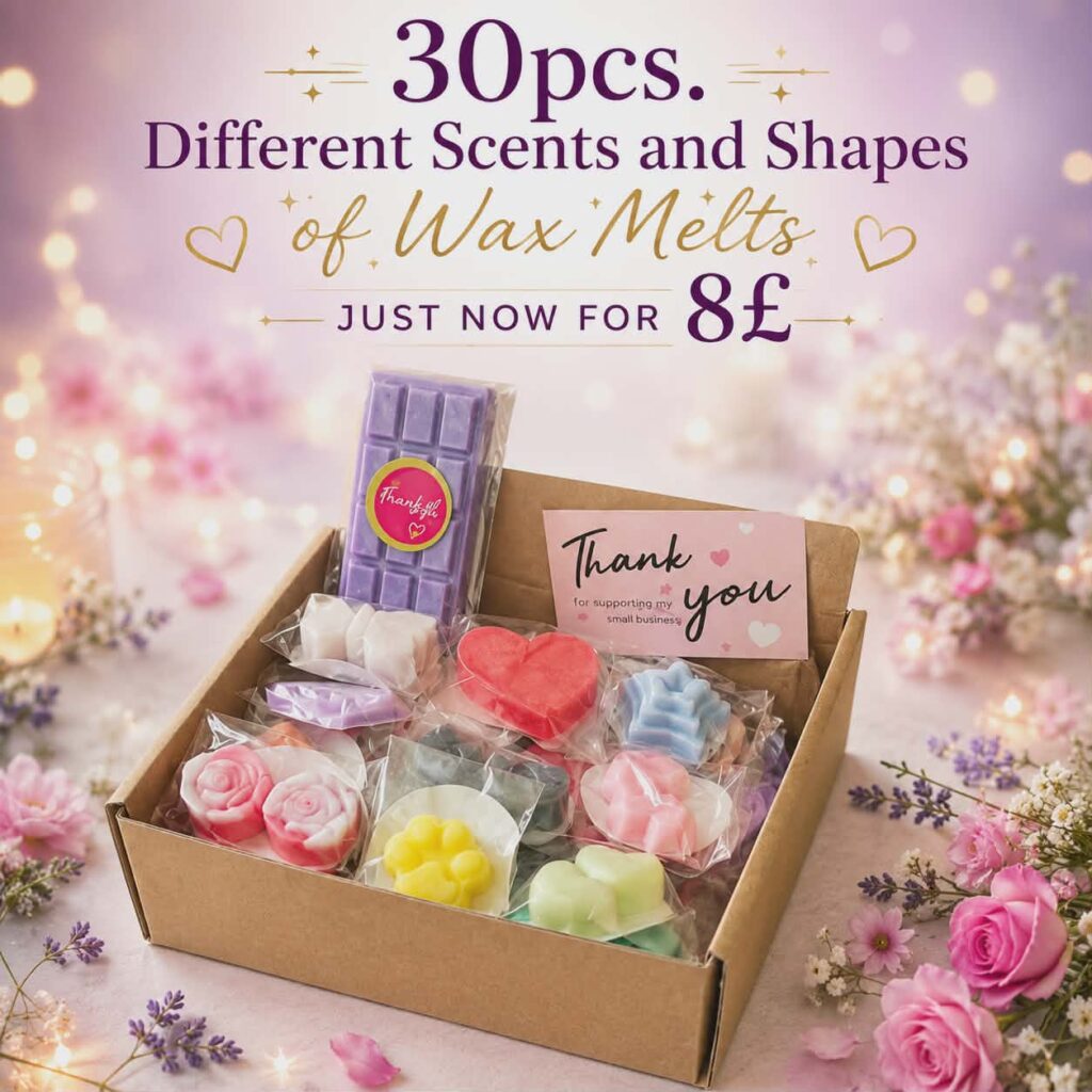 Large Sample Box 30pcs. Different Scents  And  Shapes  Of Wax  Melts